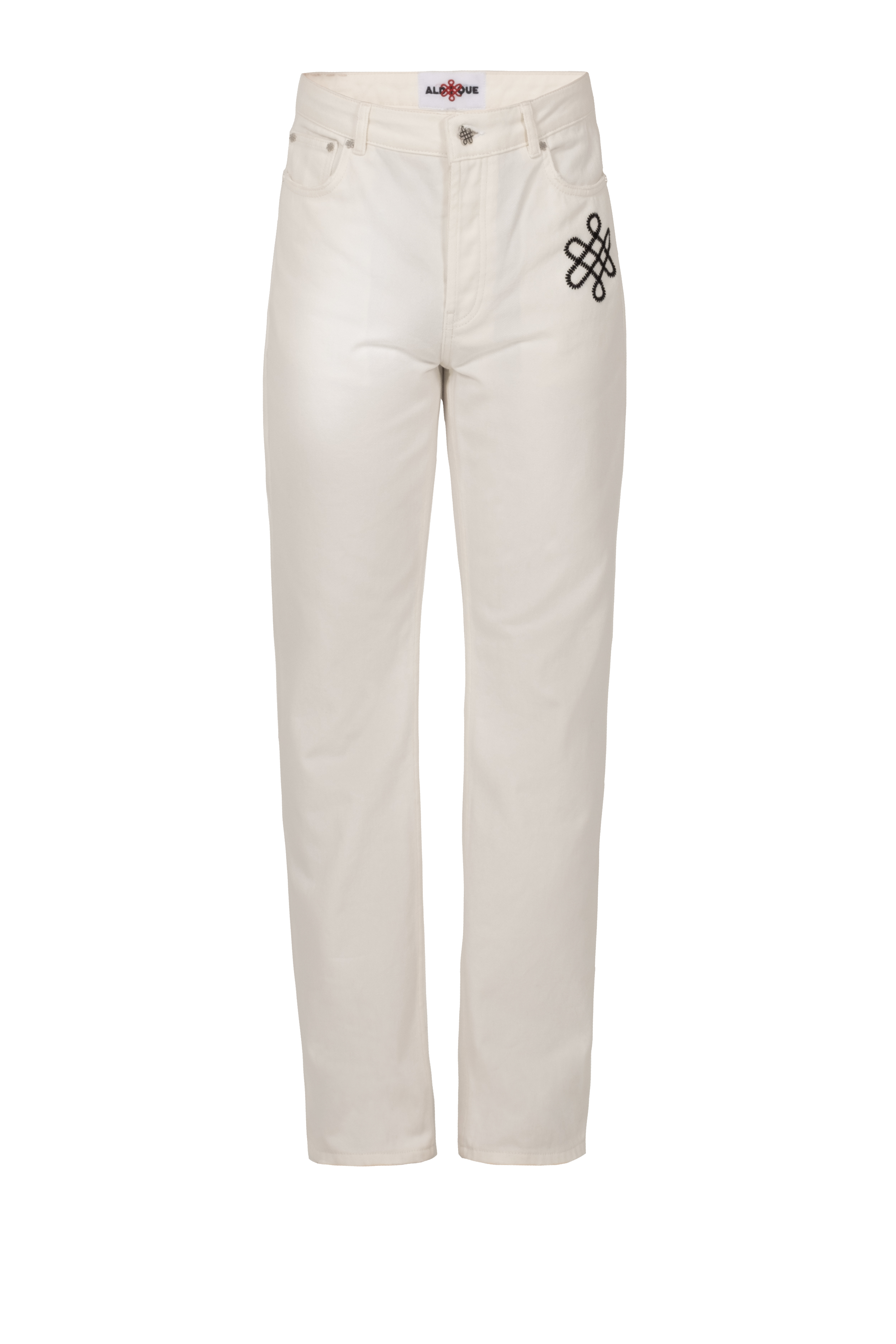 Aldique | Women's Box Jeans in Washed White Denim