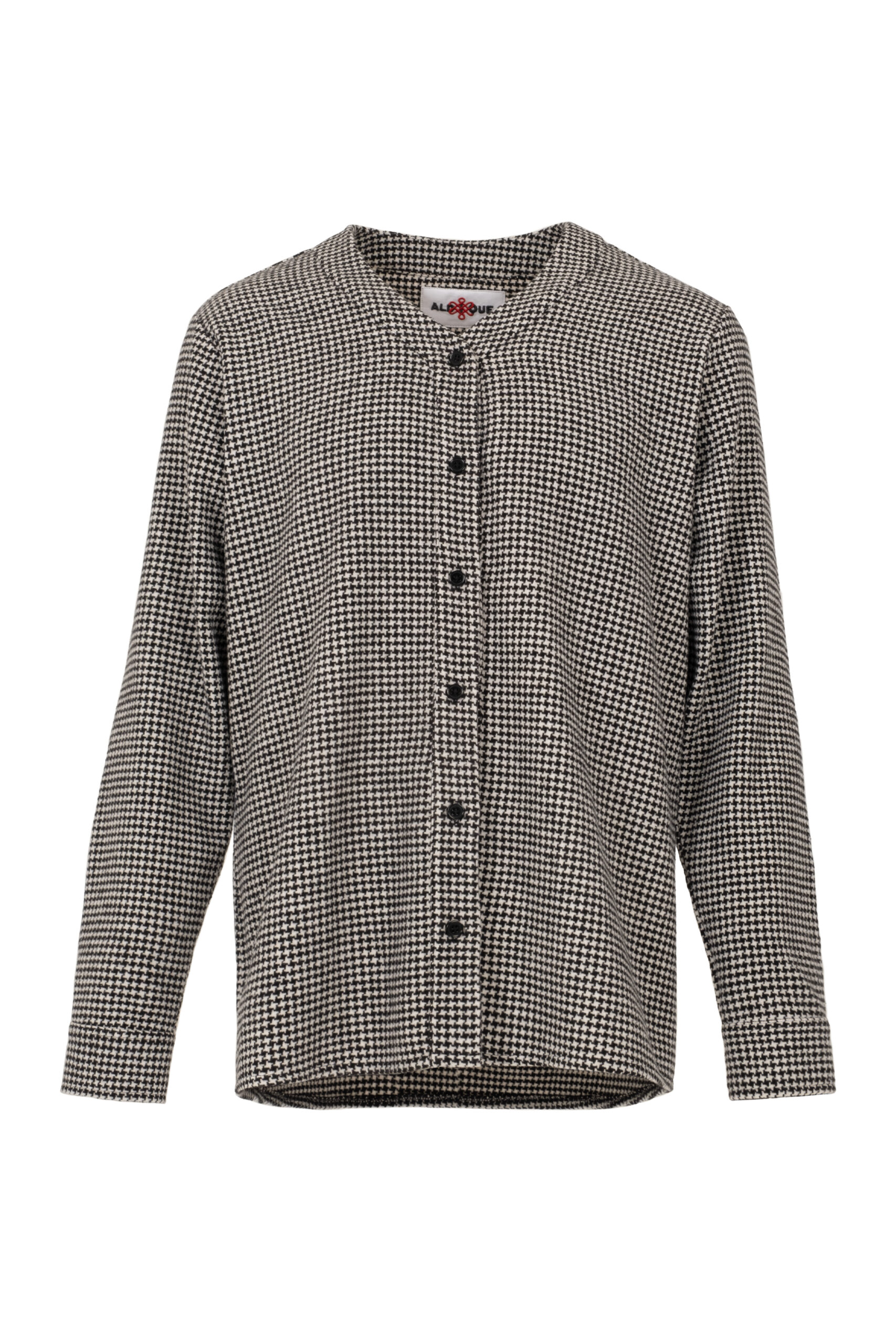 Aldique | Houndstooth Wool Baseball Shirt