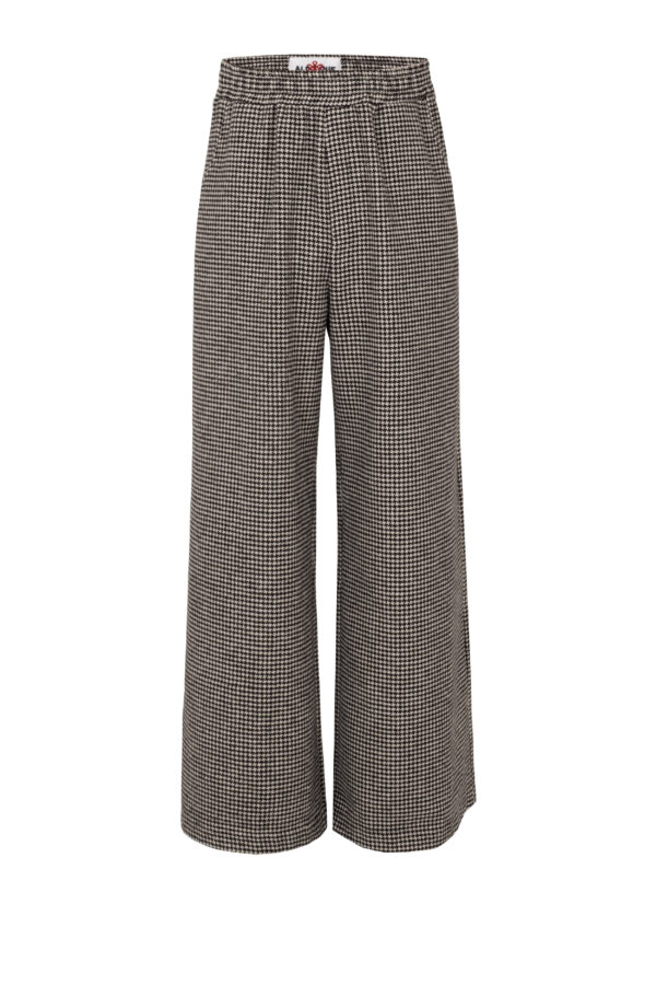 Aldique | Houndstooth Wool Wide Pants