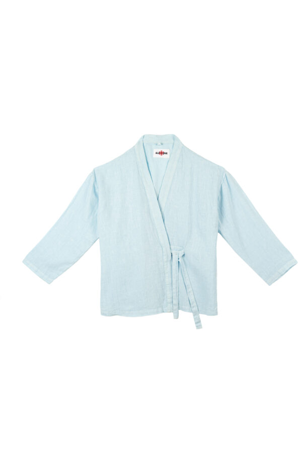 Aldique | Linen Kimono in Baby Blue