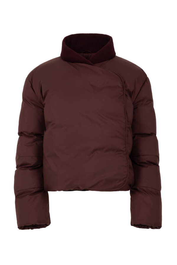 Aldique | Wrapped Bomber Jacket in Burgundy