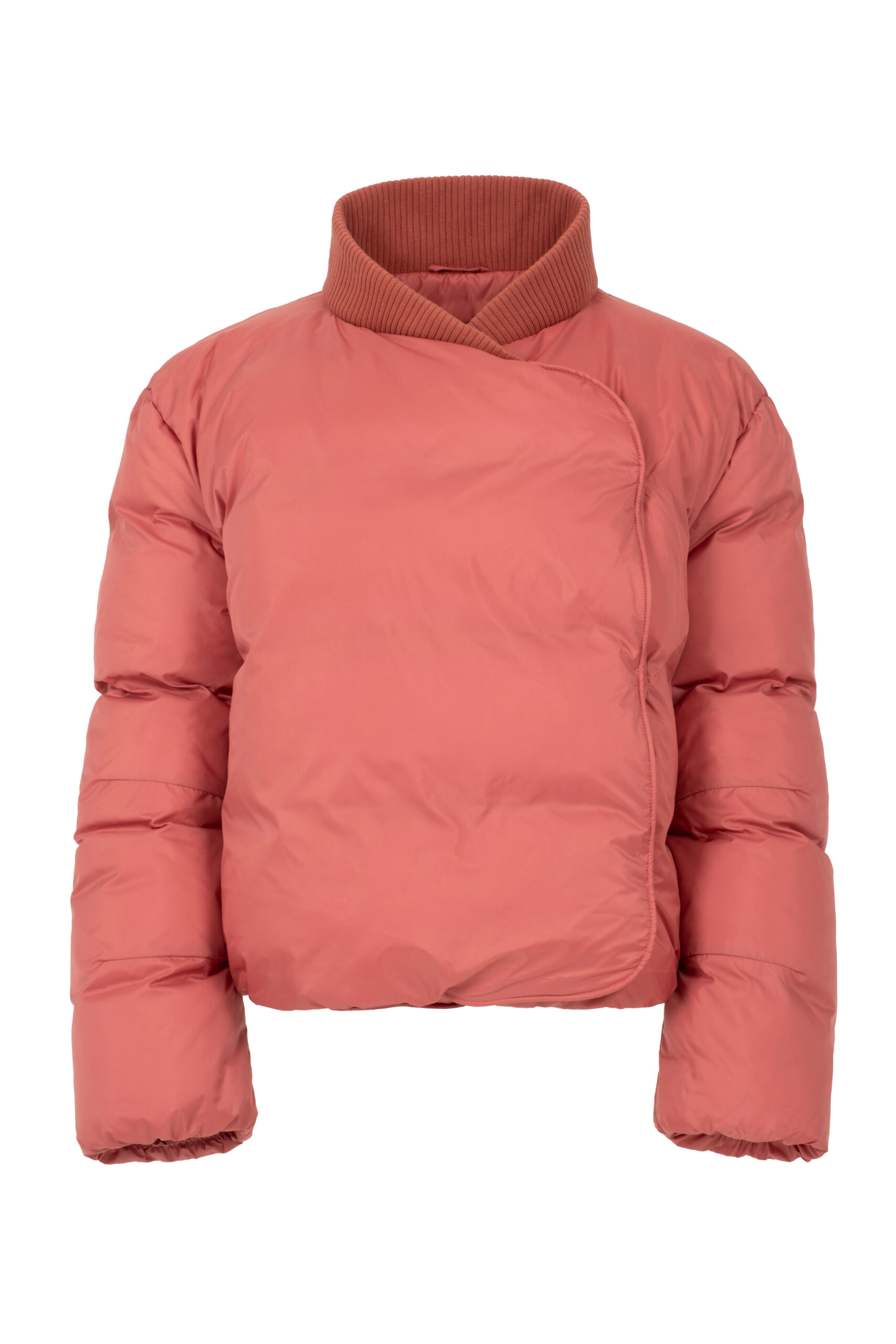 Aldique | Wrapped Bomber Jacket in Salmon Pink